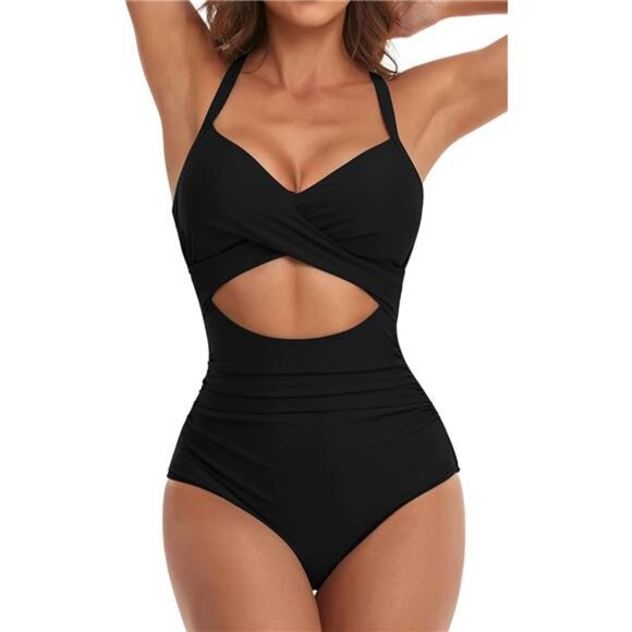 Other - One Piece Swimsuits Tummy Control Cutout High Waisted Bathing Black